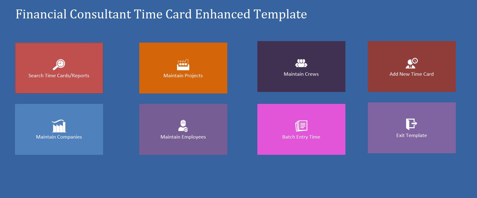 Financial Consultant Time Hour/Clock Tracking Template | Tracking Database